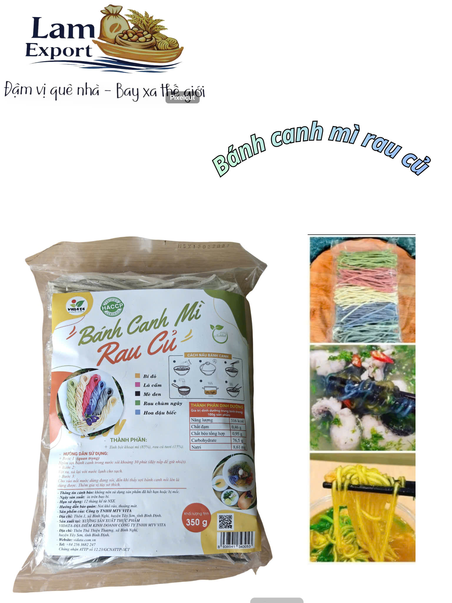 Bánh canh mì rau củ